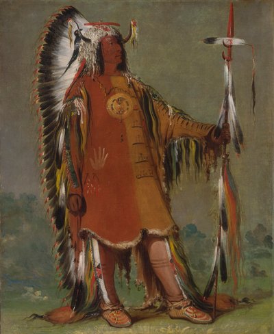 Máh-to-tóh-pa, Cuatro Osos, Segundo Jefe, en traje de gala de George Catlin