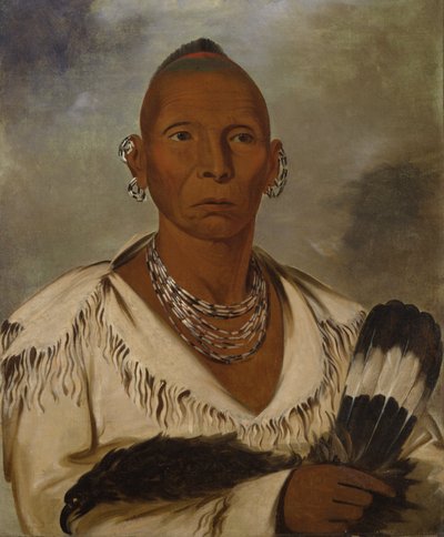 Múk-a-tah-mish-o-káh-kaik, Halcón Negro, Jefe Sac Prominente, 1832 de George Catlin