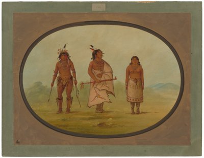 Jefe Mohave, un Guerrero y su Esposa de George Catlin