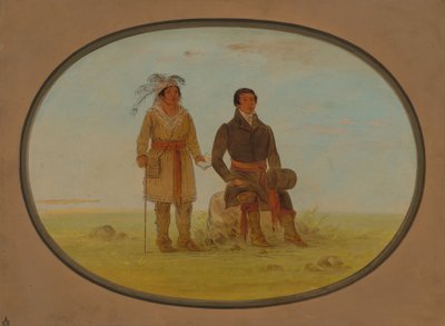 Jefe Mohigan y un misionero de George Catlin