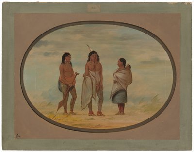 Jefe Indio Nayas, Su Esposa y un Guerrero de George Catlin
