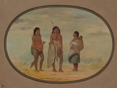 Jefe indio Nayas, su esposa y un guerrero, 1855-1869 de George Catlin