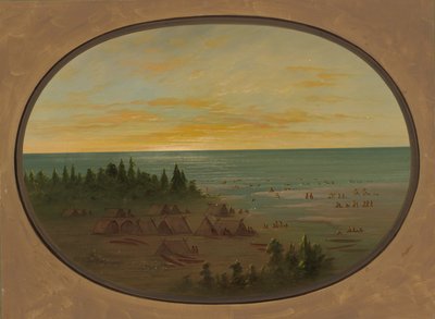 Aldea Nayas - Indios bañándose, 1855-1869 de George Catlin