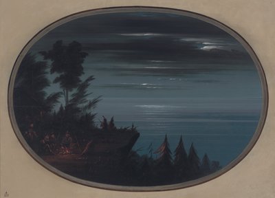 Pueblo de Nayas de noche de George Catlin
