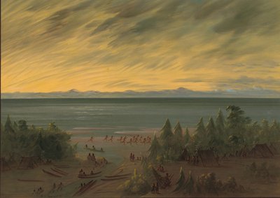 Pueblo de Nayas al atardecer, 1855-1869 de George Catlin