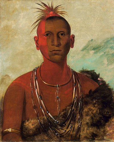Náh-se-ús-kuk, Trueno Torbellino, Hijo Mayor de Halcón Negro de George Catlin