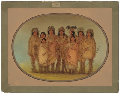 Nueve Indios Ojibbeway en Londres de George Catlin