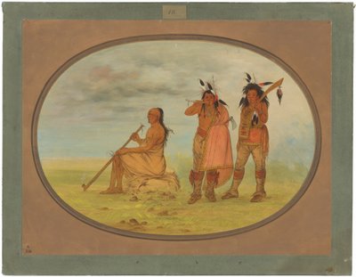 Viejo jefe menomonie con dos jóvenes galanes de George Catlin
