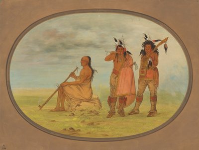 Viejo Jefe Menomonie con Dos Jóvenes Beaux de George Catlin