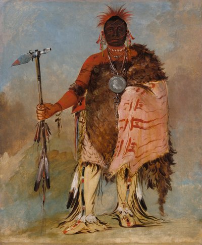 Om-pah-tón-ga, Gran Alce, un guerrero famoso de George Catlin