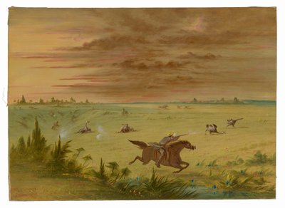Caza de avestruces, Buenos Aires - Auca de George Catlin