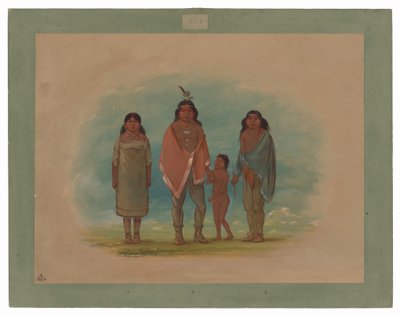 Jefe patagón, su hermano y su hija de George Catlin