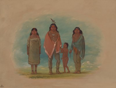 Jefe patagón, su hermano y su hija, 1856-1869. de George Catlin