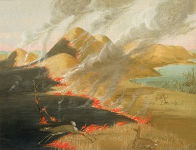Quema de Prairie Bluffs de George Catlin