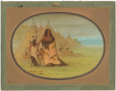 Jefe Puncah Rodeado por su Familia de George Catlin
