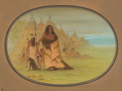 Jefe Puncah rodeado por su familia, 1861-1869 de George Catlin