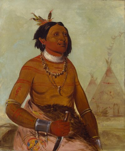Quáy-hám-kay, concha de piedra, un valiente de George Catlin