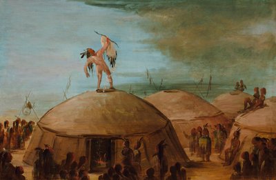 Haciendo llover entre los Mandan de George Catlin