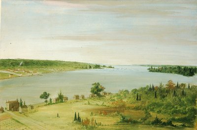 Sault Ste. Marie, con la guarnición de Estados Unidos a lo lejos de George Catlin