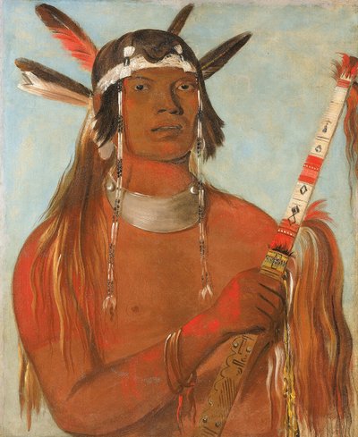 Seehk-hée-da, pluma color ratón, un valiente notable de George Catlin