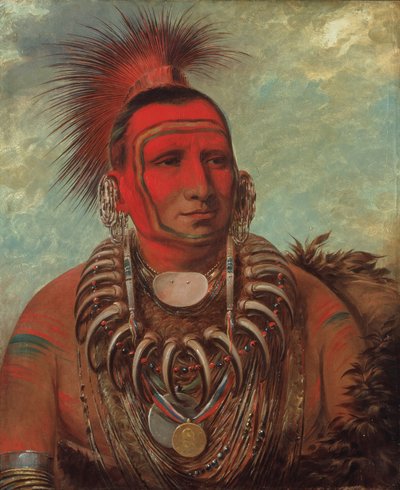 Shon-ta-yi-ga, Pequeño Lobo, un famoso guerrero de George Catlin