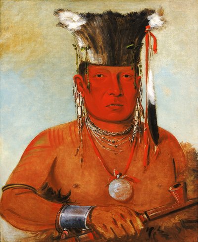 Sháw-da-mon-née, Ahí va, un valiente, 1832 de George Catlin