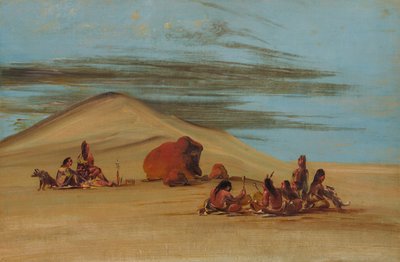 Sioux adorando en los peñascos rojos de George Catlin