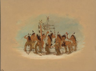 Danza de raquetas de nieve - Ojibbeway, 1861-1869 de George Catlin
