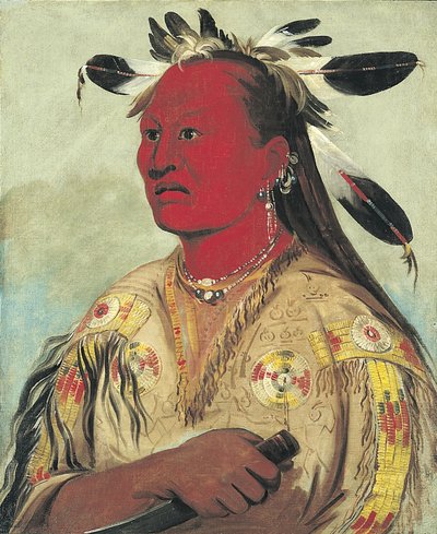 Stán-au-pat, Mano Sangrienta, Jefe de la Tribu, 1832 de George Catlin