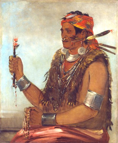 Ten-sqúat-a-way, La Puerta Abierta, Conocido como El Profeta, Hermano de Tecumseh de George Catlin