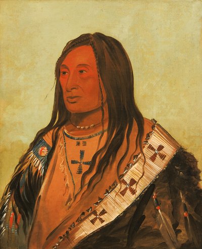 Tâh-zee-keh-dâ-cha, Vientre Roto, un valiente distinguido de George Catlin