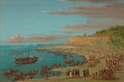 El Griffin entrando al puerto en Mackinaw, 27 de agosto de 1679 de George Catlin