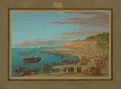 El Griffin entrando en el puerto de Mackinaw, 27 de agosto de 1679, 1847-48 de George Catlin