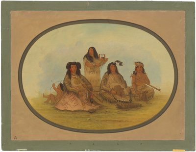 El jefe Sioux con varios indios de George Catlin