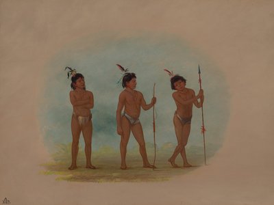 Tres niños Auca, 1854-1869 de George Catlin