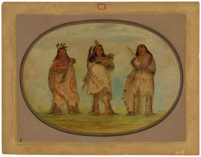 Tres Guerreros Distinguidos de la Tribu Sioux de George Catlin