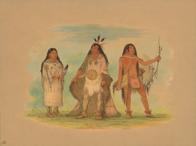 Tres indios Minatarree, 1861 de George Catlin