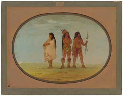 Tres indios navajos de George Catlin