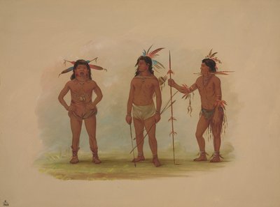 Tres hombres Omagua, 1854-1869 de George Catlin