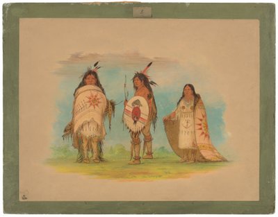Tres indios Riccarree de George Catlin