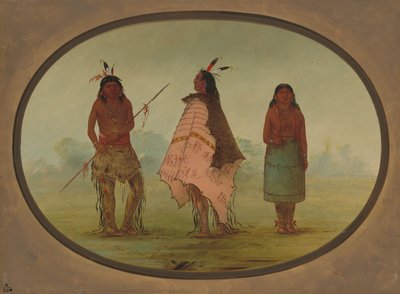 Dos guerreros apache y una mujer, 1855-1869 de George Catlin