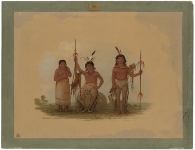Dos guerreros arapaho y una mujer de George Catlin