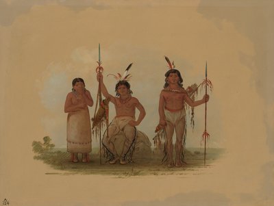 Dos guerreros arapaho y una mujer, 1861-1869 de George Catlin