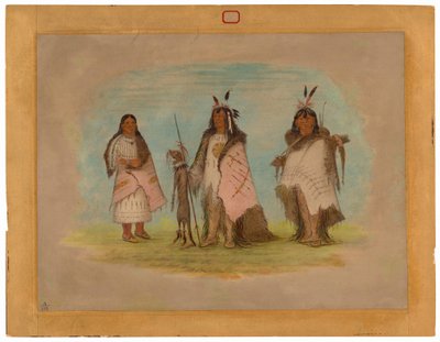 Dos guerreros Blackfoot y una mujer de George Catlin