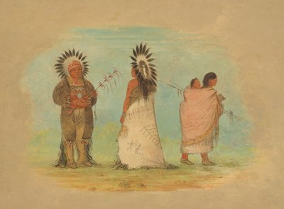 Dos jefes Ottoe y una mujer, 1861-1869 de George Catlin