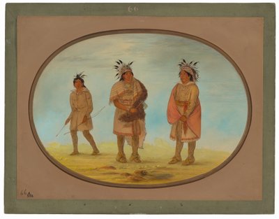 Dos guerreros Weeah y una mujer de George Catlin