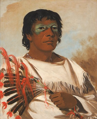 Wah-pe-kée-suck, Nube Blanca (llamado el Profeta), Consejero de Halcón Negro de George Catlin