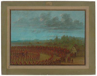 Danza de guerra de los Saukies de George Catlin