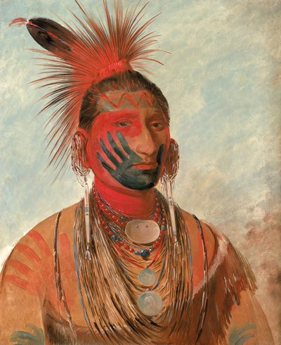Wash-ka-mon-ya, Bailarín Rápido, un guerrero de George Catlin