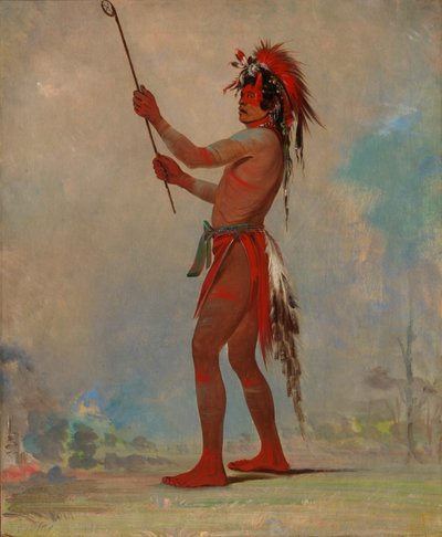 We-chúsh-ta-dóo-ta, Hombre Rojo, un jugador de pelota distinguido de George Catlin